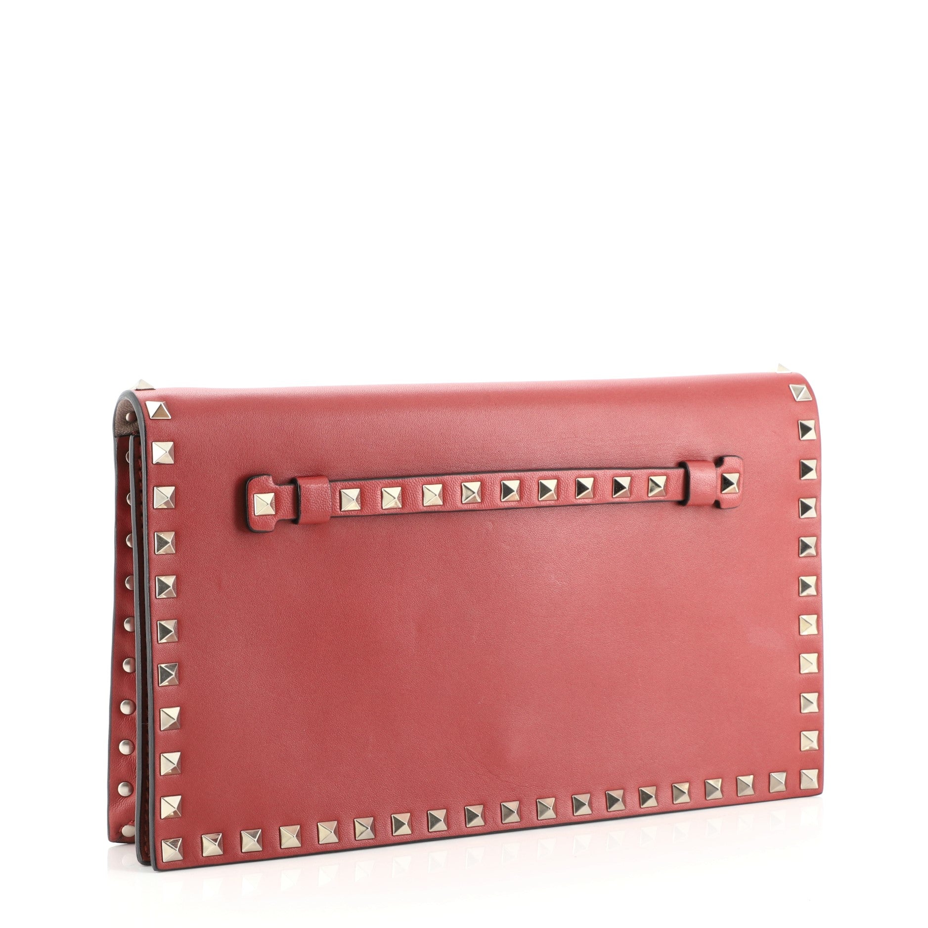 Rockstud Flap Clutch Leather