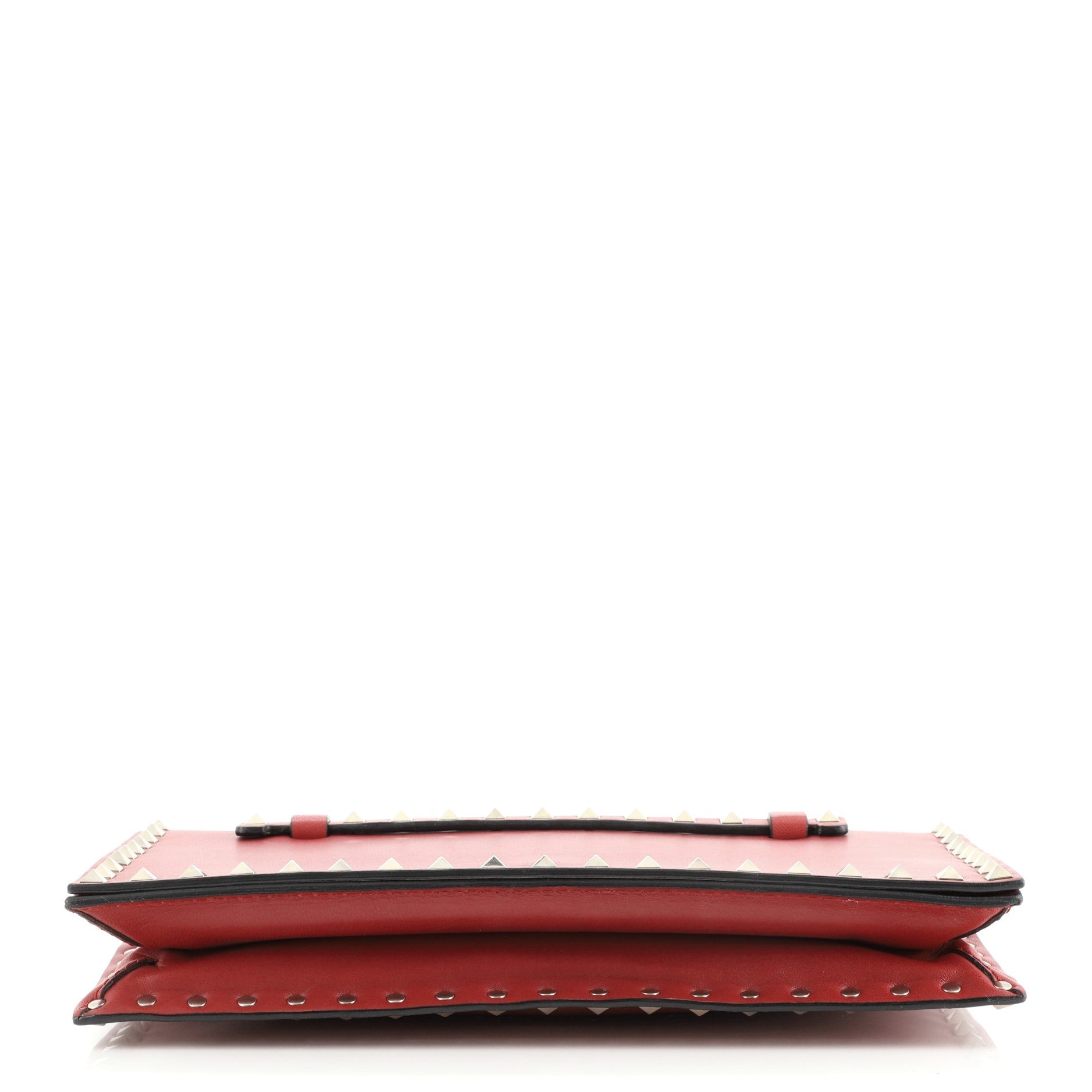 Rockstud Flap Clutch Leather