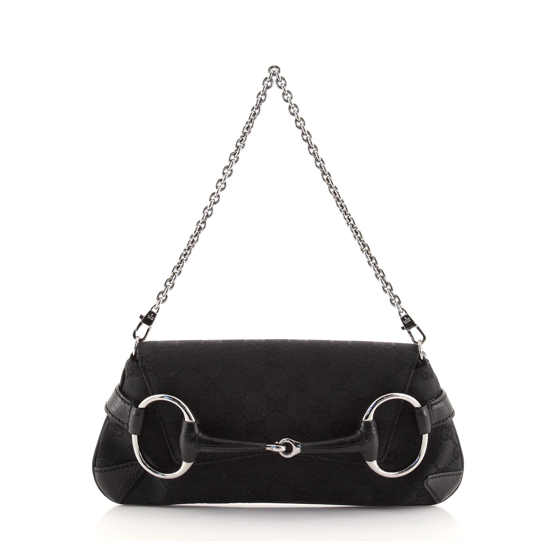 Horsebit Chain Clutch GG Canvas with Leather Medium