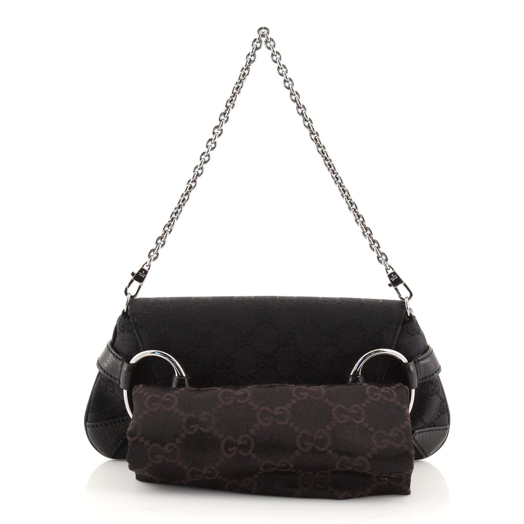 Horsebit Chain Clutch GG Canvas with Leather Medium