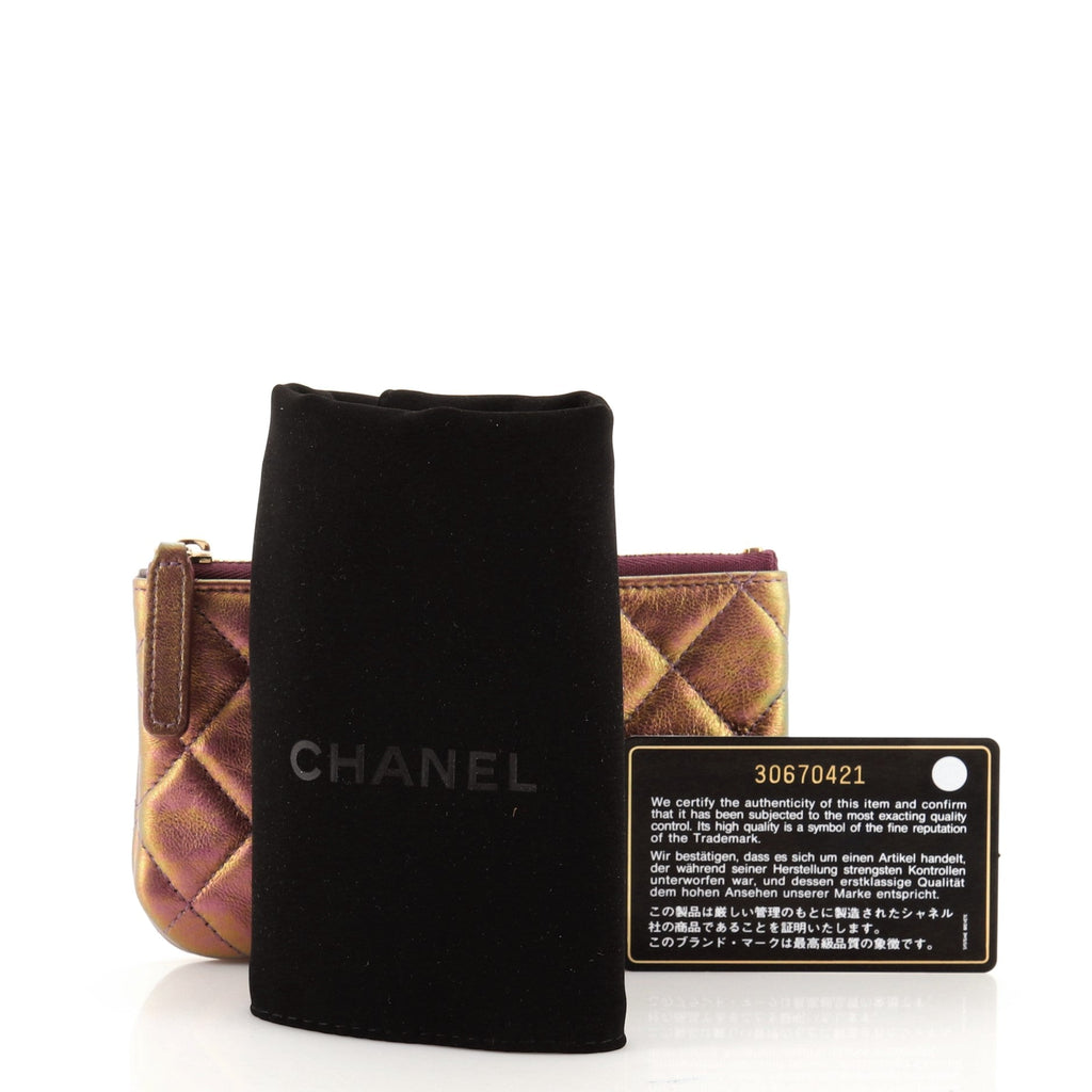 Classic O Case Pouch Quilted Iridescent Calfskin Mini