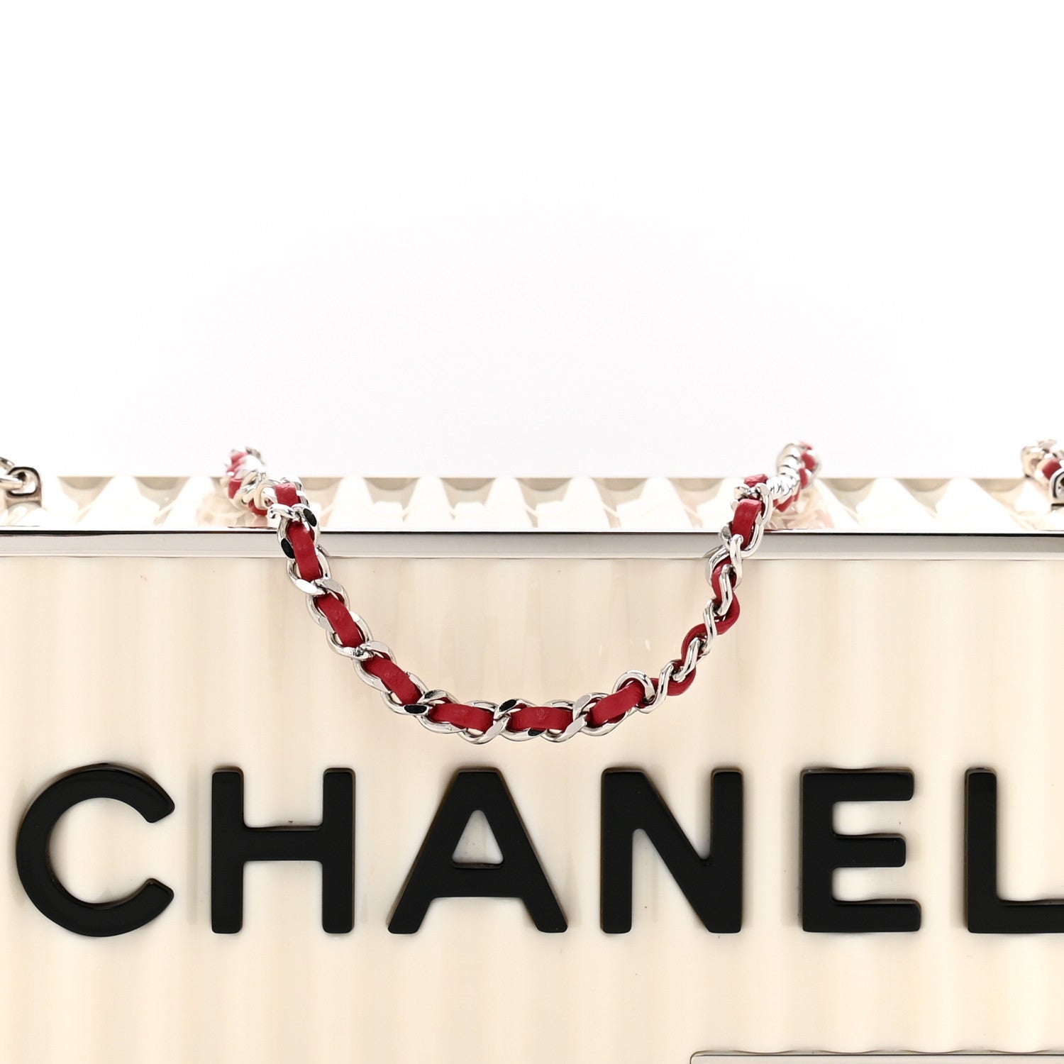 Resin Enamel CC Shopping Container Minaudiere Clutch  Black White Red