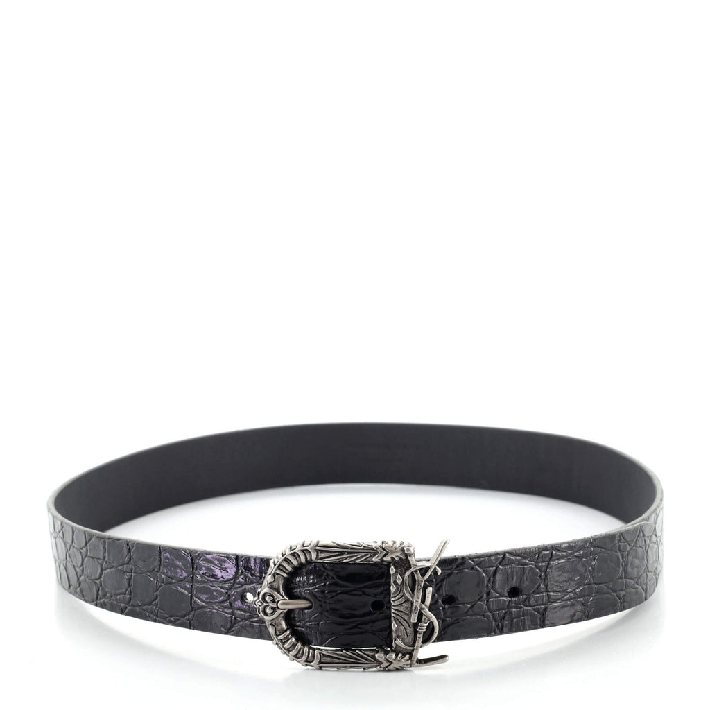 Celtic Belt Crocodile Embossed Leather Wide 85
