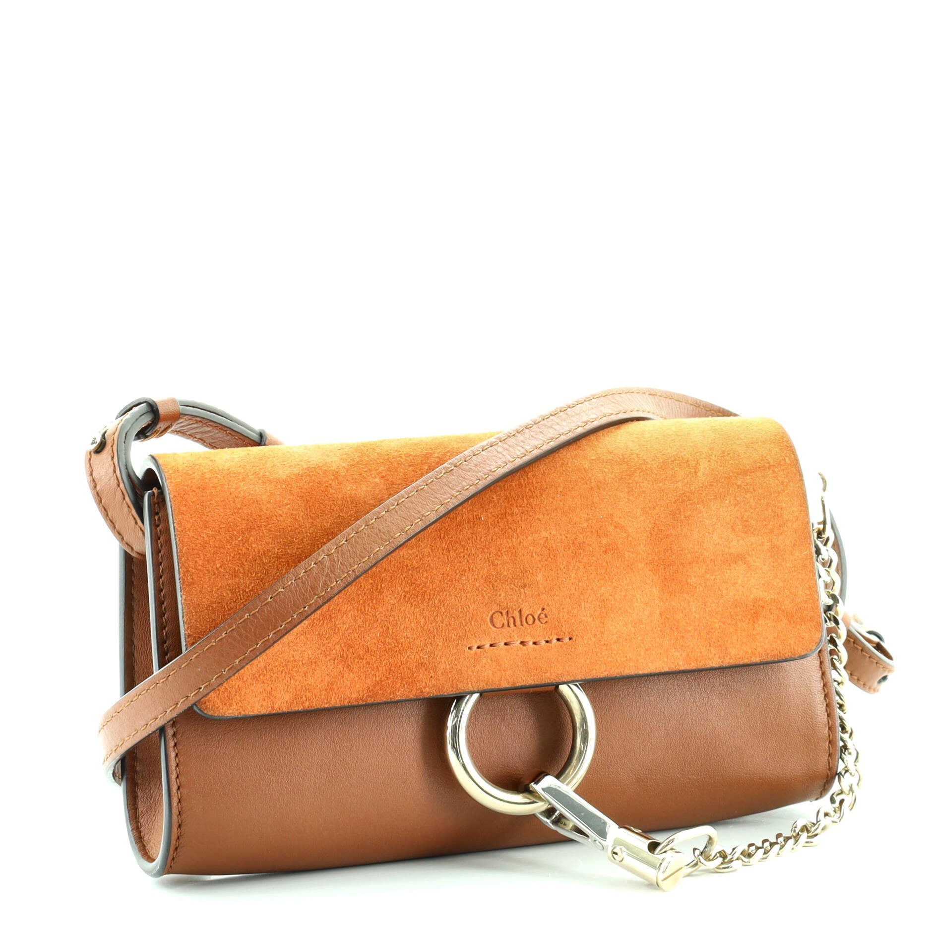 Faye Shoulder Bag Leather and Suede Mini