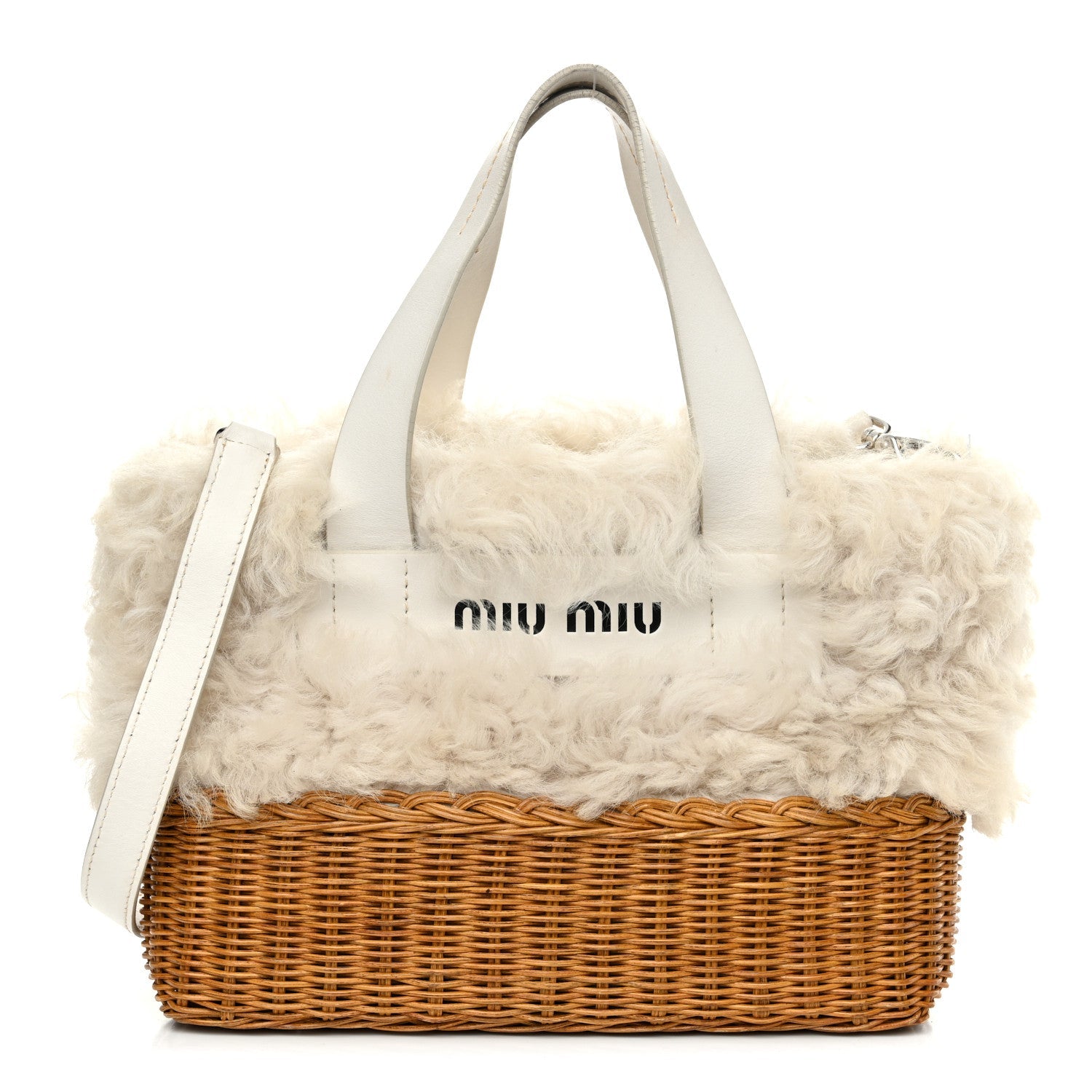 Montone Midolli Basket Bag White Miel