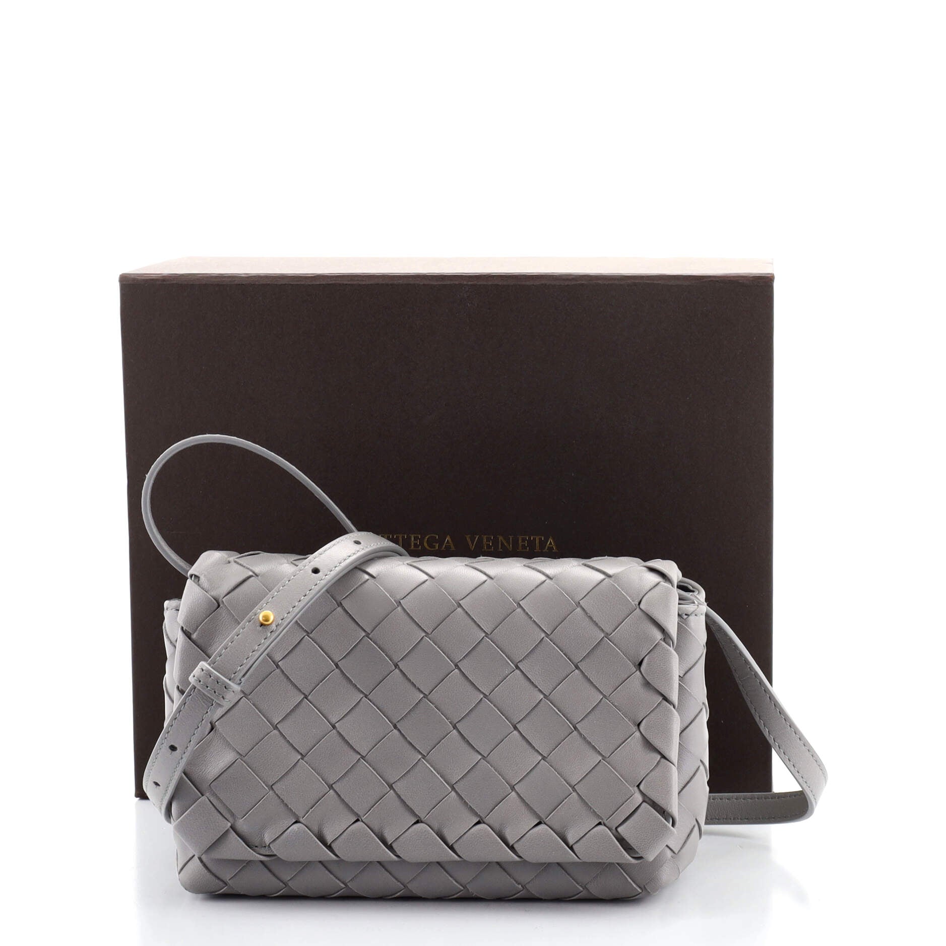 Full Flap Crossbody Bag Intrecciato Nappa Mini
