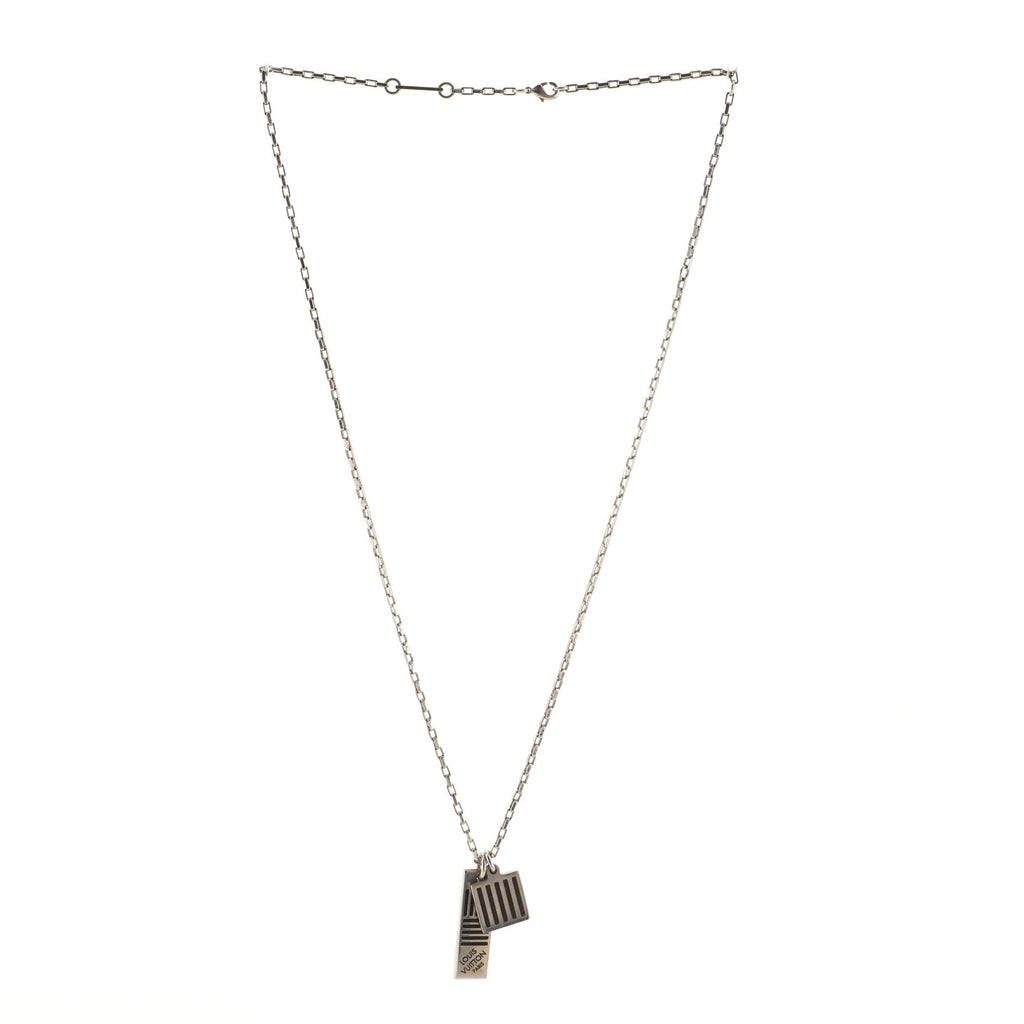 Collier Damier Colors Pendant Necklace Metal with Enamel