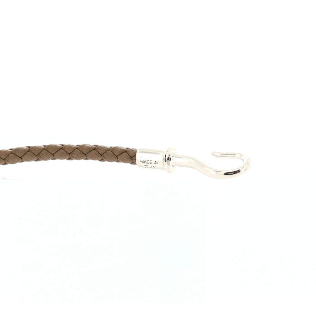 Jumbo Hook Bracelet Braided Leather and Metal