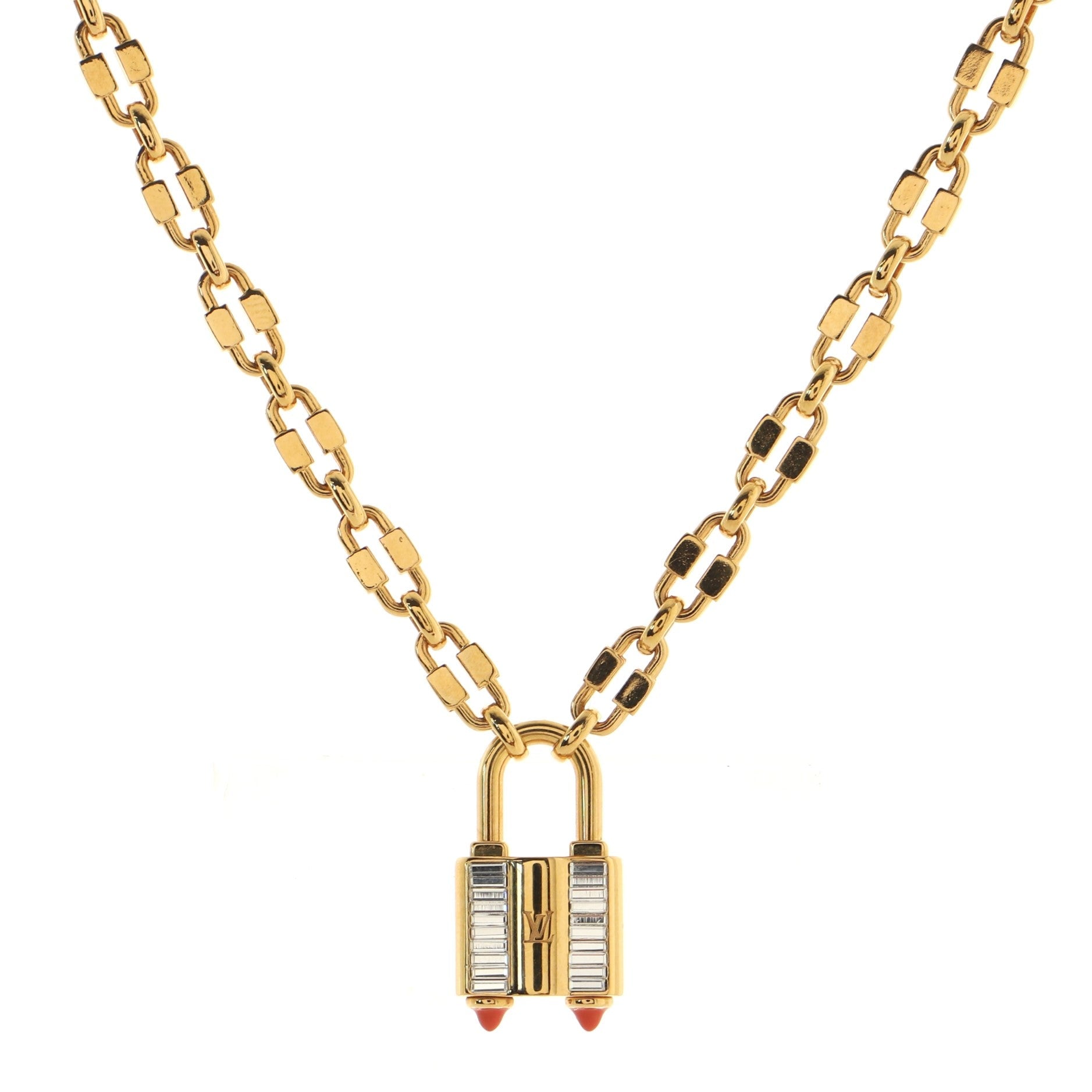 Lock Me Supple Necklace Metal with Crystals
