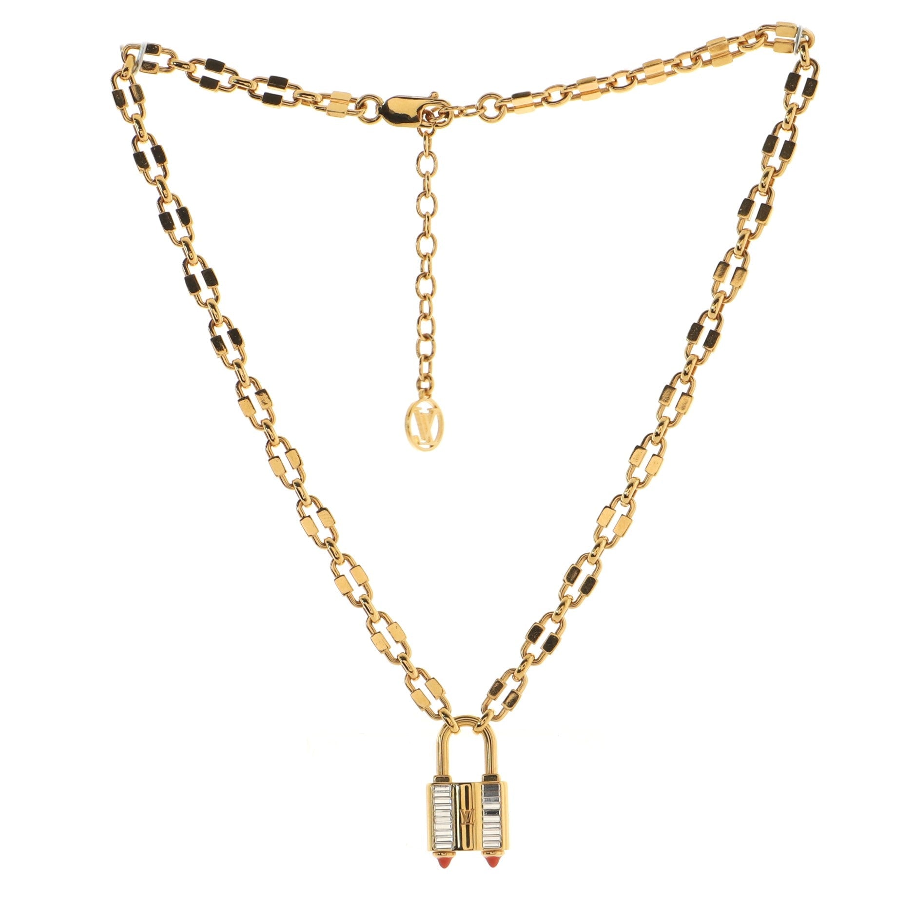 Lock Me Supple Necklace Metal with Crystals