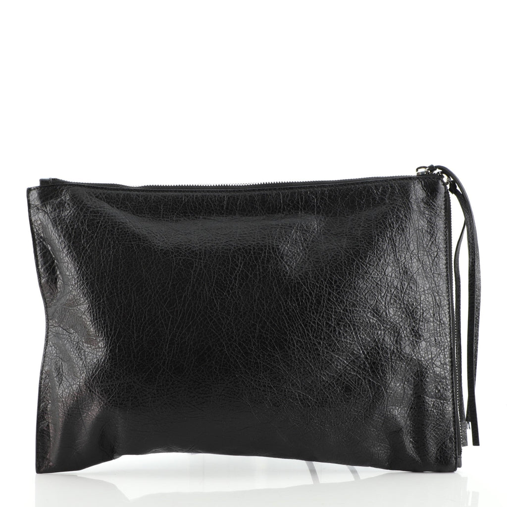 Zip Around Classic Studs Clutch Leather Large