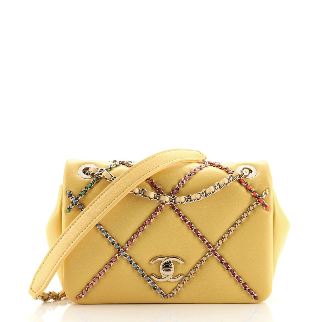 Entwined Chain Flap Bag Quilted Lambskin Mini