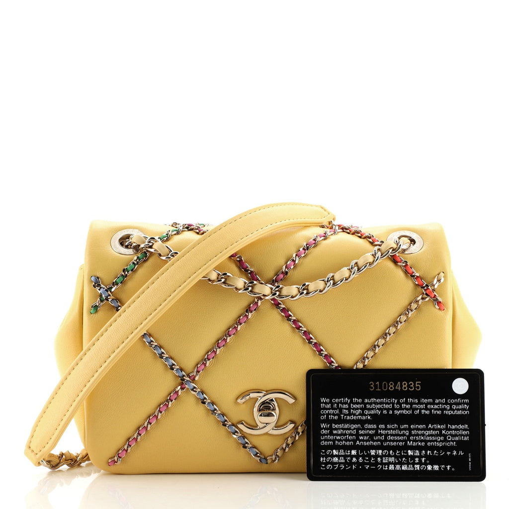 Entwined Chain Flap Bag Quilted Lambskin Mini