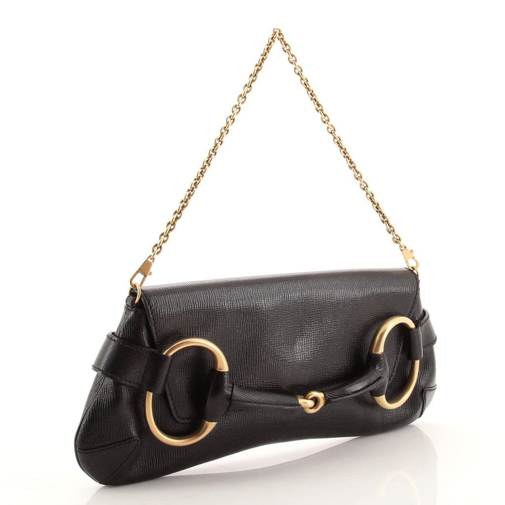 Horsebit Chain Clutch Leather Large