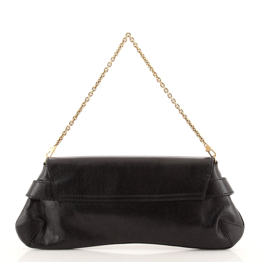 Horsebit Chain Clutch Leather Large