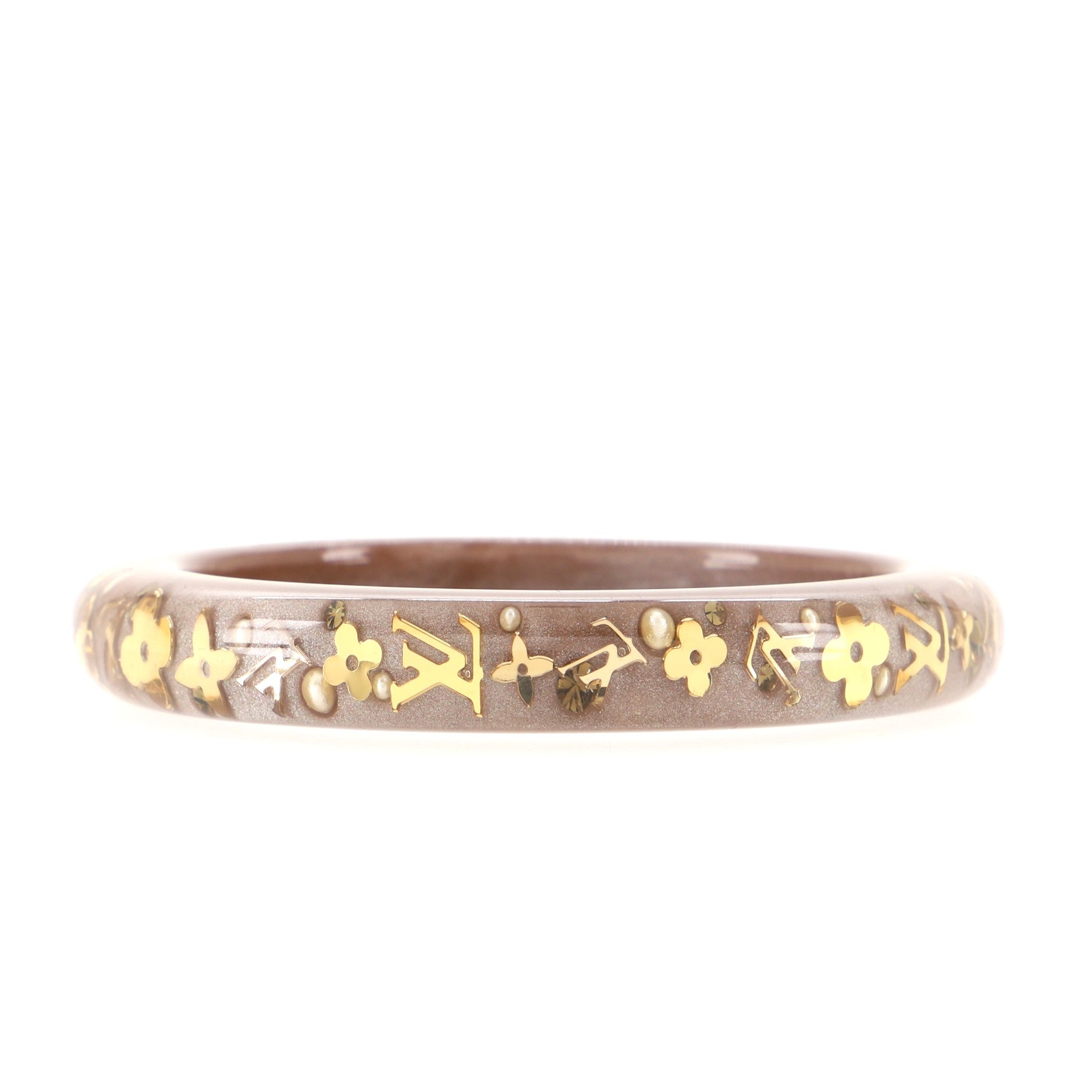 Inclusion Bangle Bracelet Resin with Crystals PM