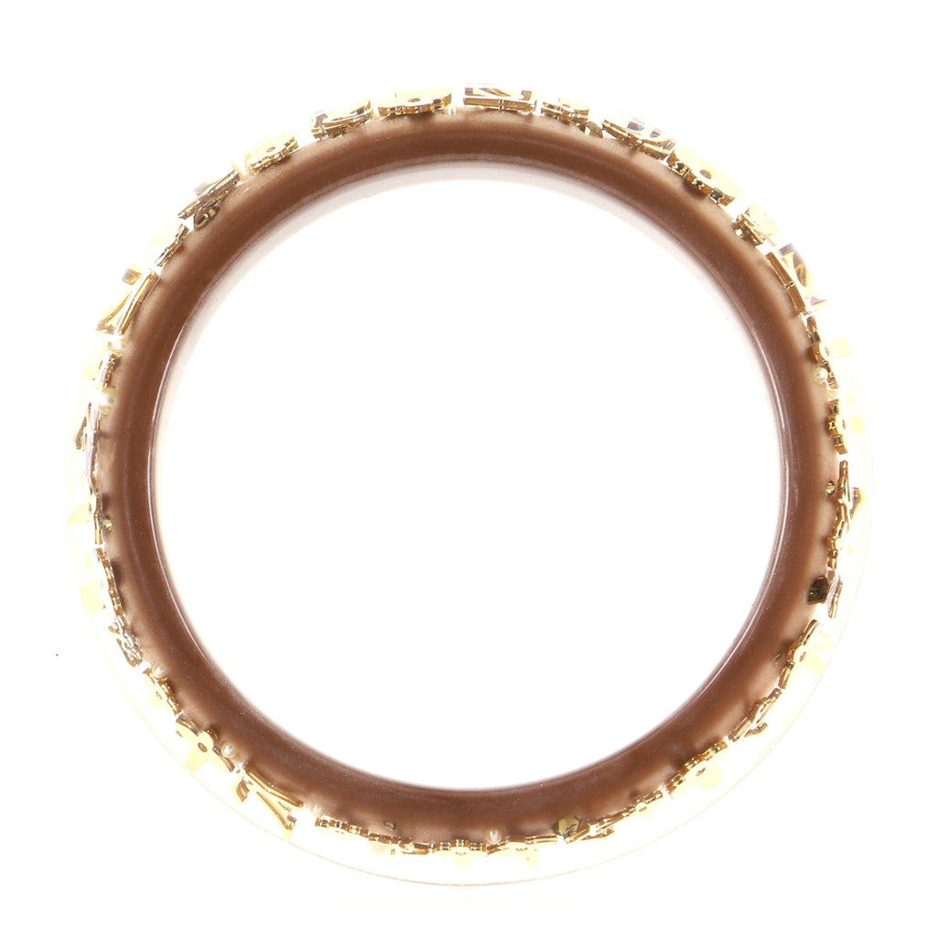 Inclusion Bangle Bracelet Resin with Crystals PM