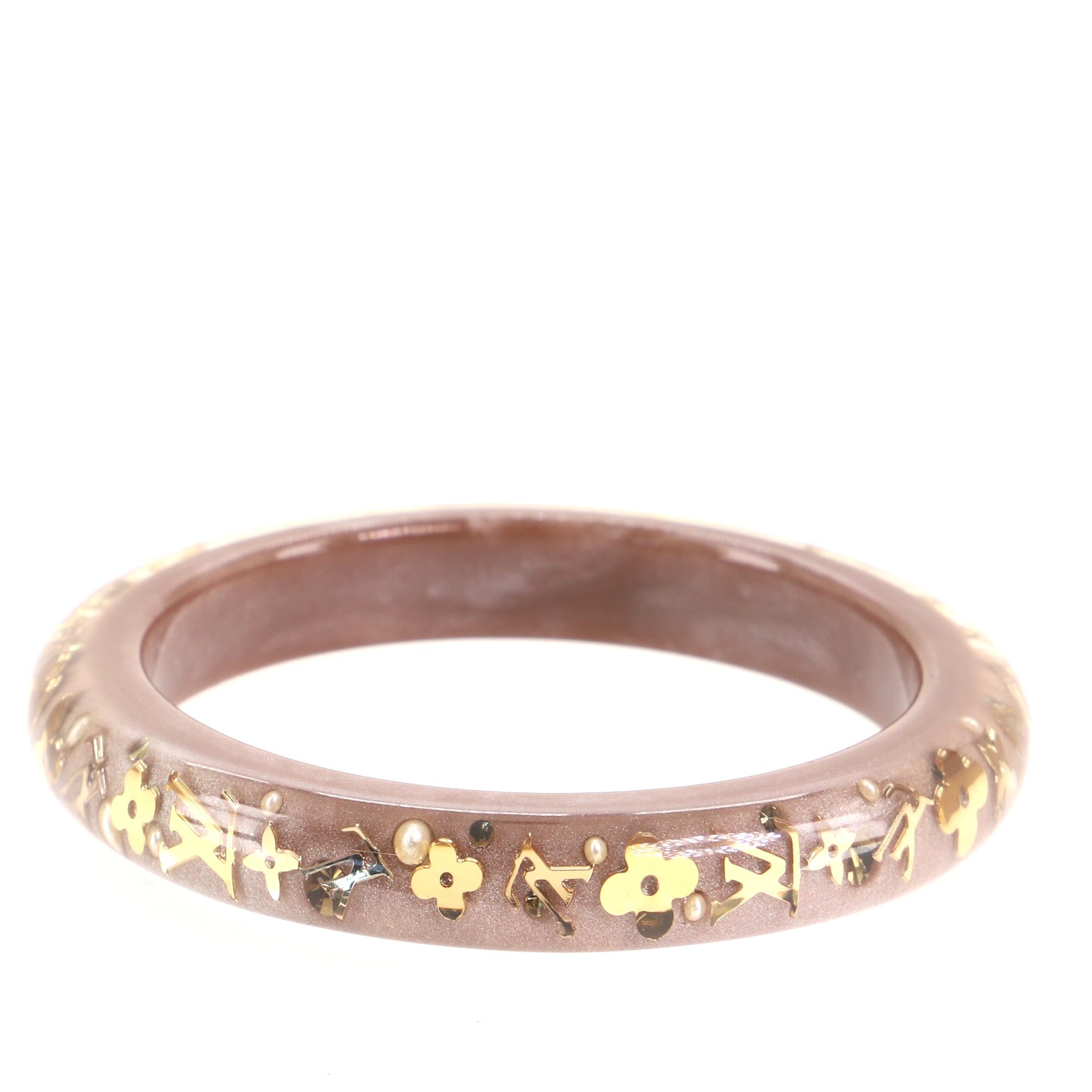 Inclusion Bangle Bracelet Resin with Crystals PM