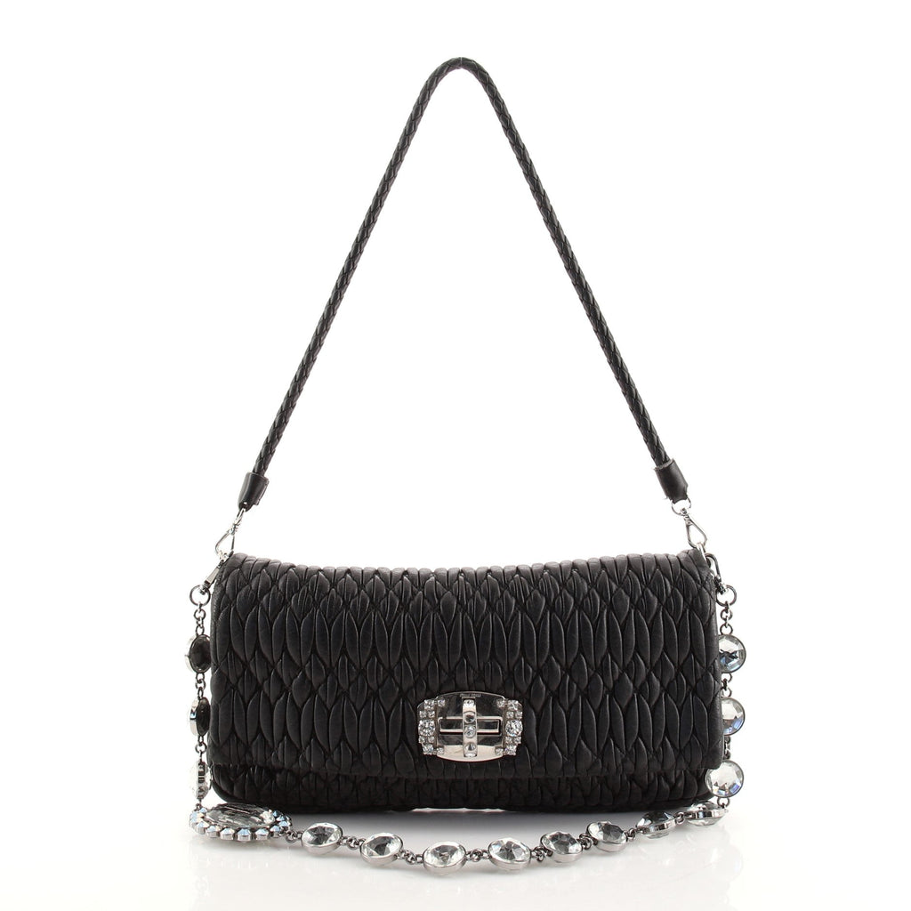 Crystal Clutch Matelasse Leather Medium