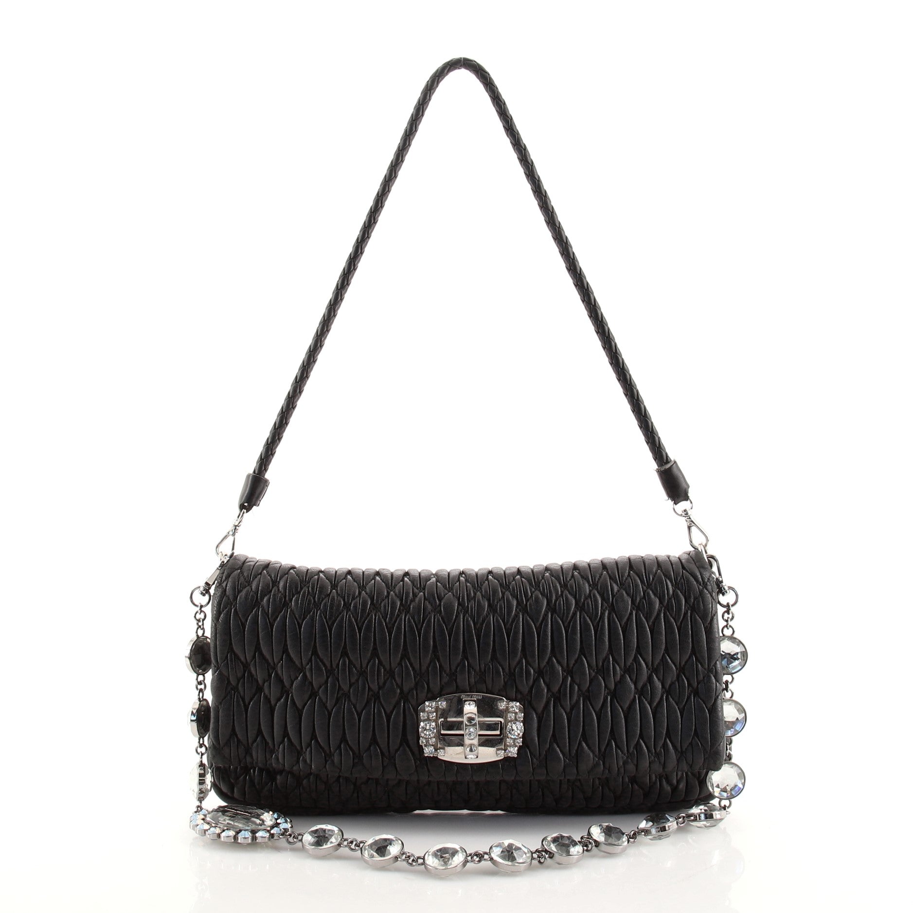 Crystal Clutch Matelasse Leather Medium