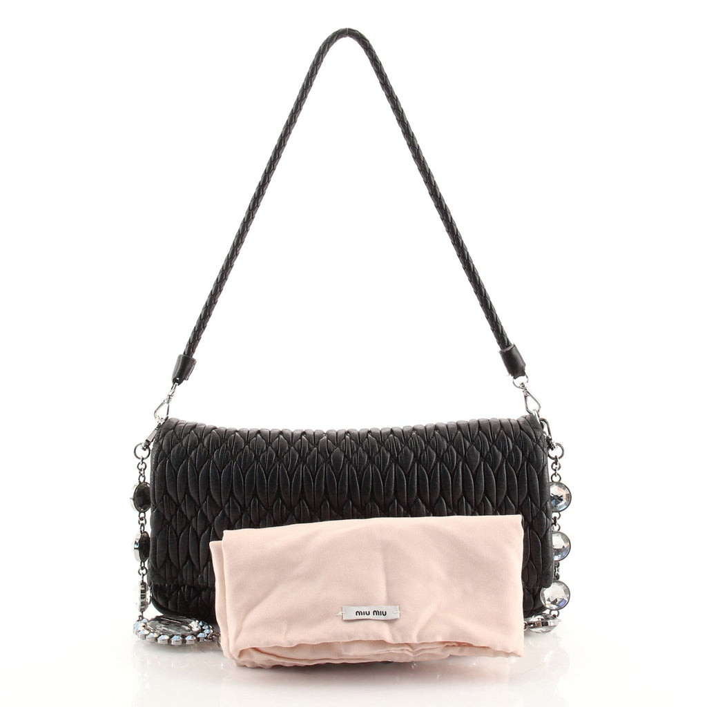 Crystal Clutch Matelasse Leather Medium