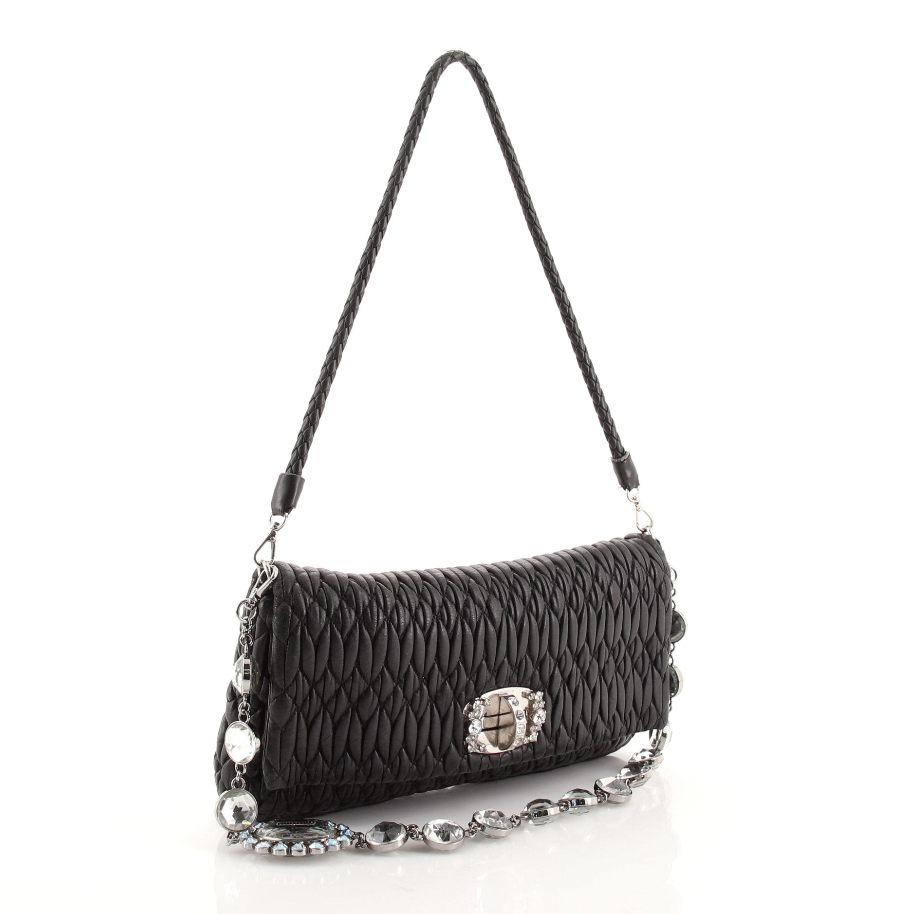 Crystal Clutch Matelasse Leather Medium