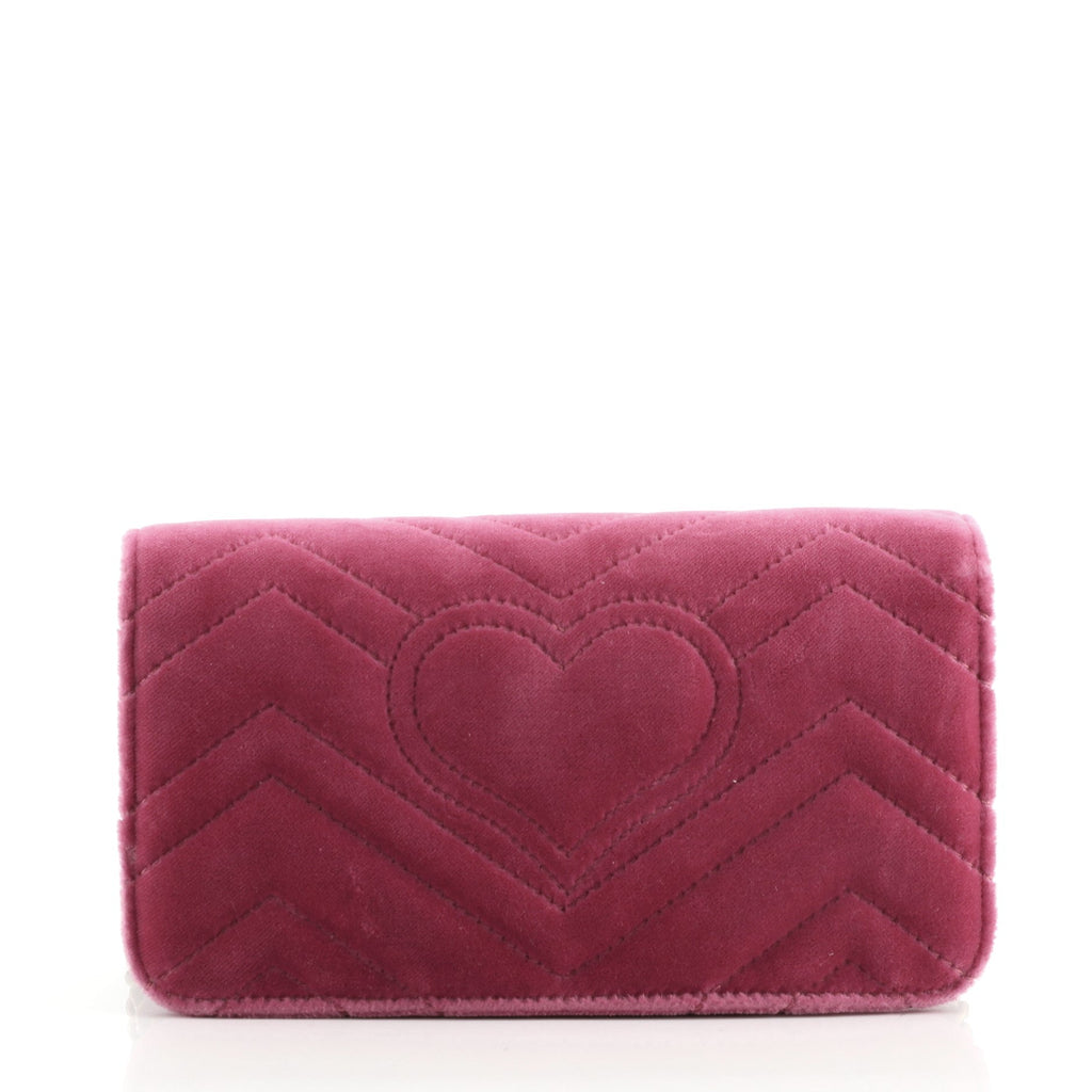 GG Marmont Chain Flap Bag Embroidered Matelasse Velvet Mini