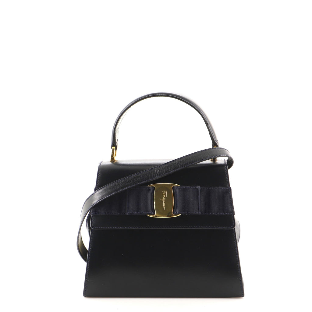Vintage Vara Bow Top Handle Bag Leather Mini