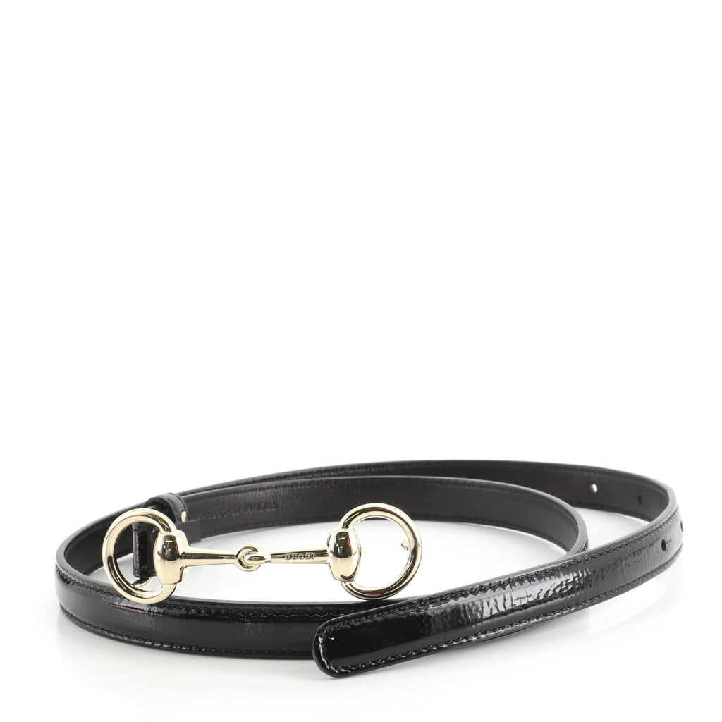 Horsebit Skinny Belt Leather Thin 80