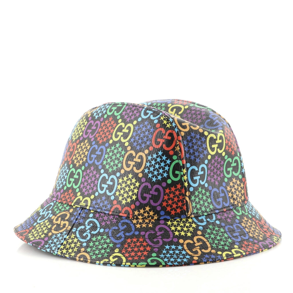 Bucket Hat Psychedelic Print GG Coated Canvas XXL