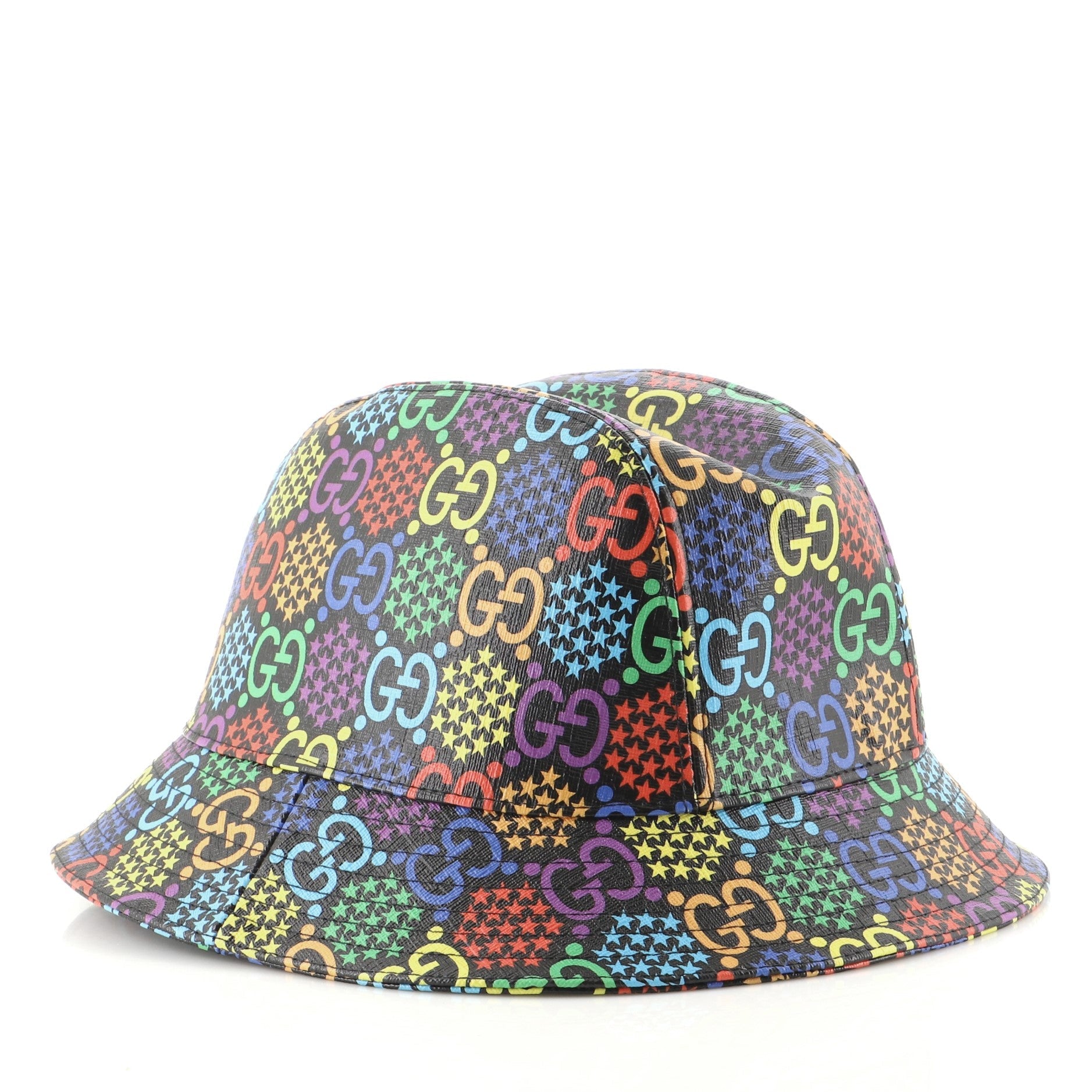 Bucket Hat Psychedelic Print GG Coated Canvas XXL