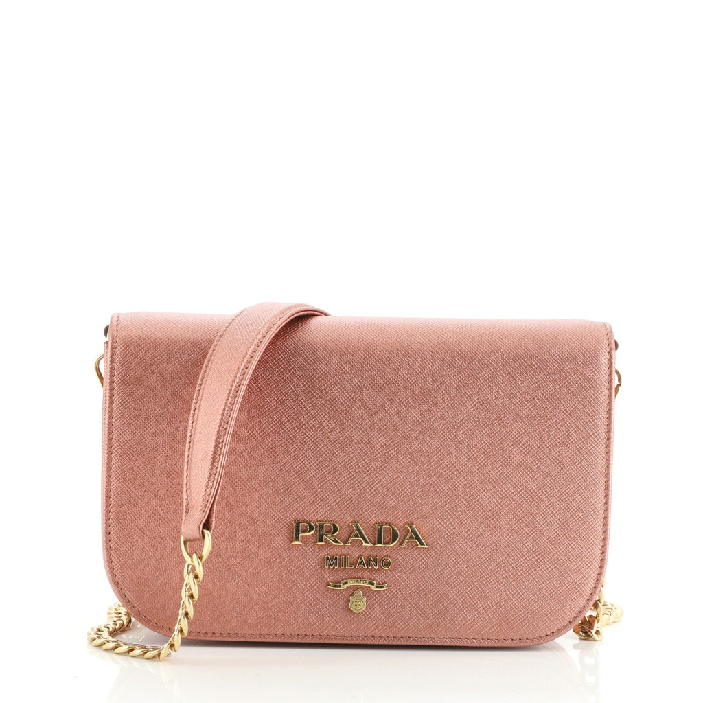 Convertible Flap Clutch Saffiano Leather Small