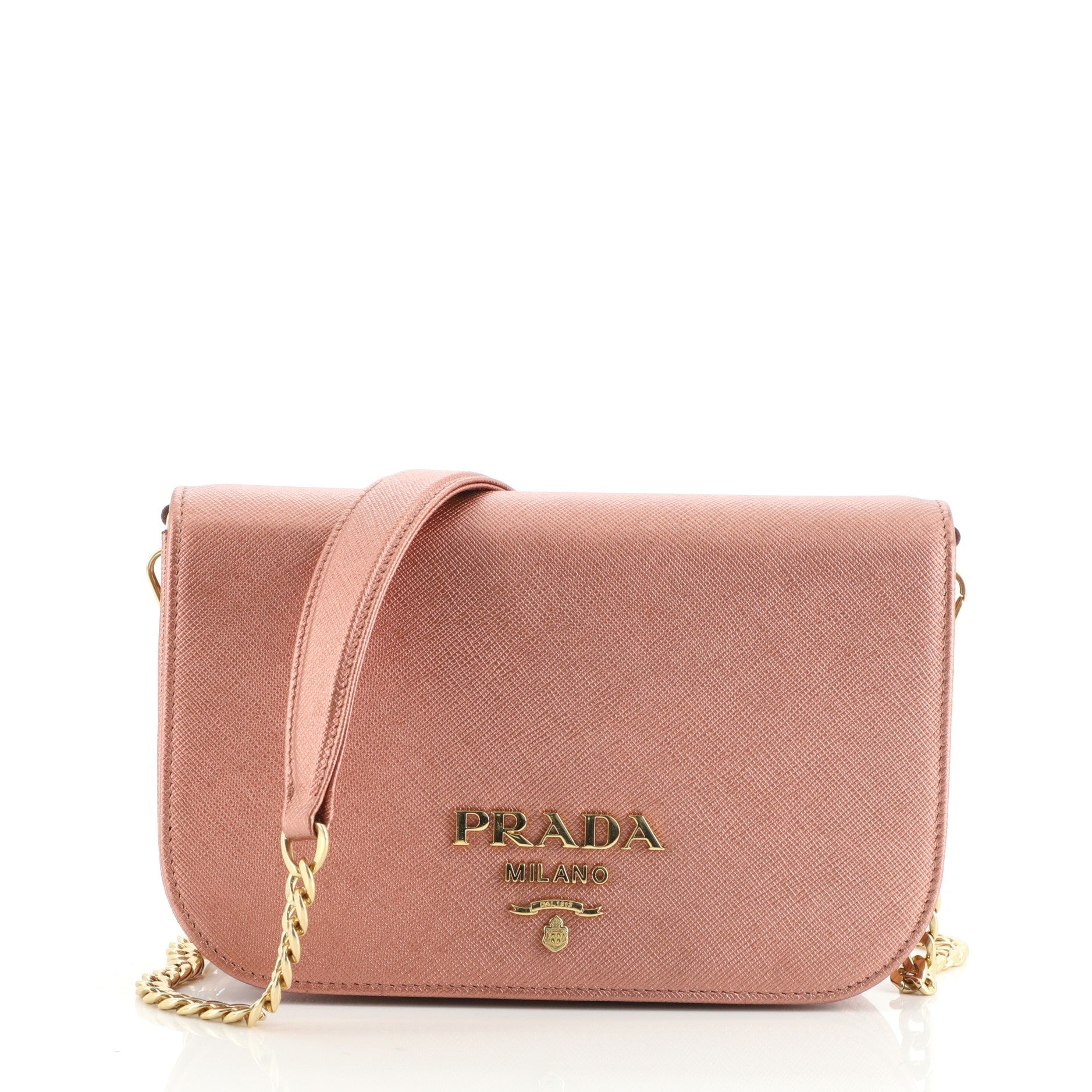 Convertible Flap Clutch Saffiano Leather Small