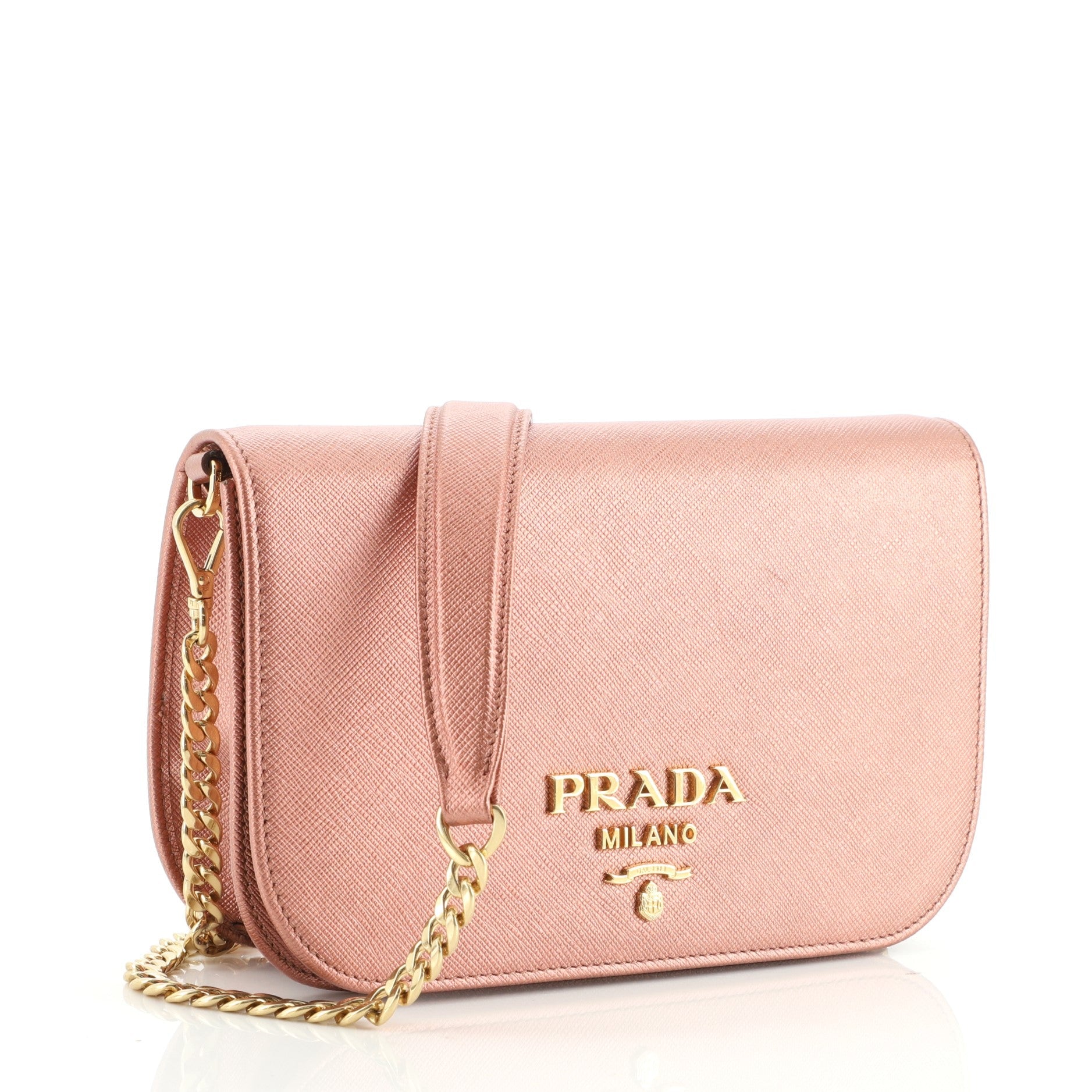 Convertible Flap Clutch Saffiano Leather Small