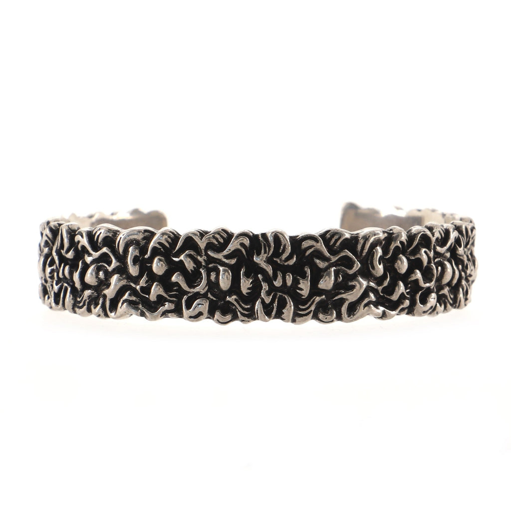 Lion Mane Cuff Bracelet Engraved Metal Medium