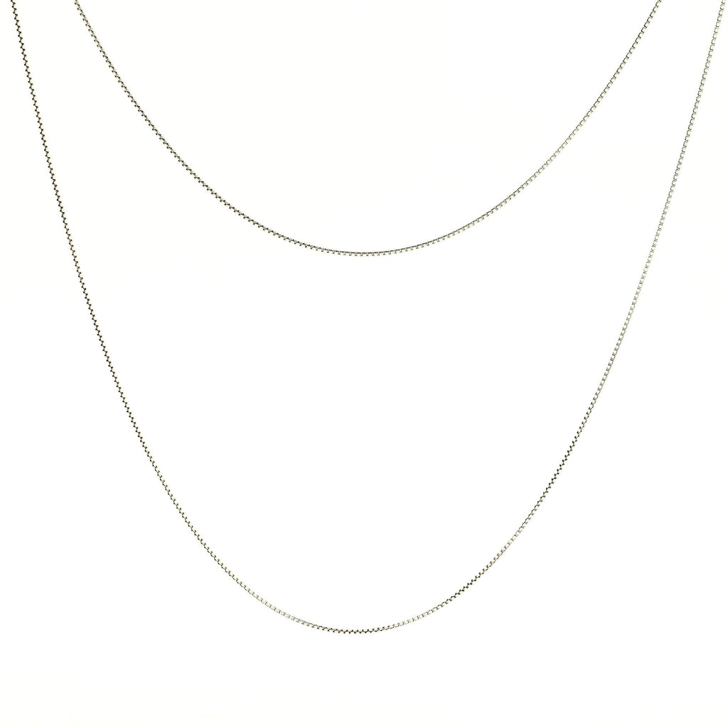 Long Box Chain Necklace Sterling Silver 1.7mm