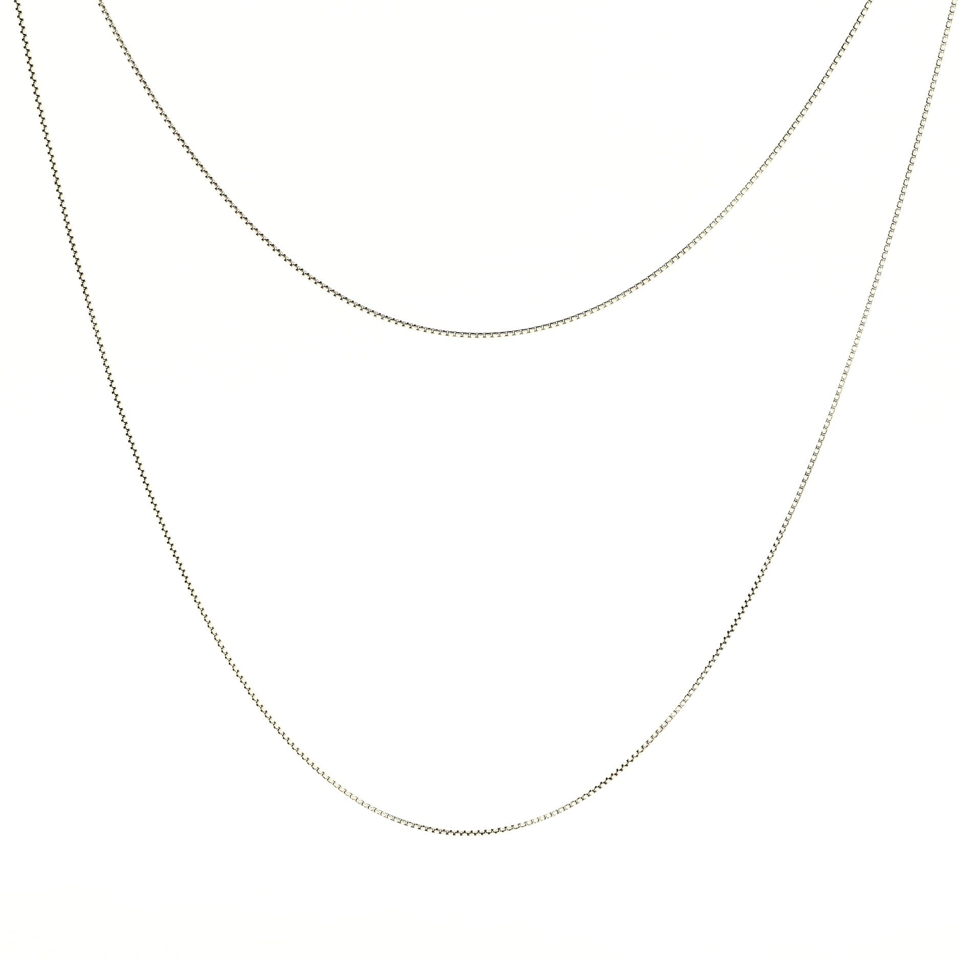Long Box Chain Necklace Sterling Silver 1.7mm