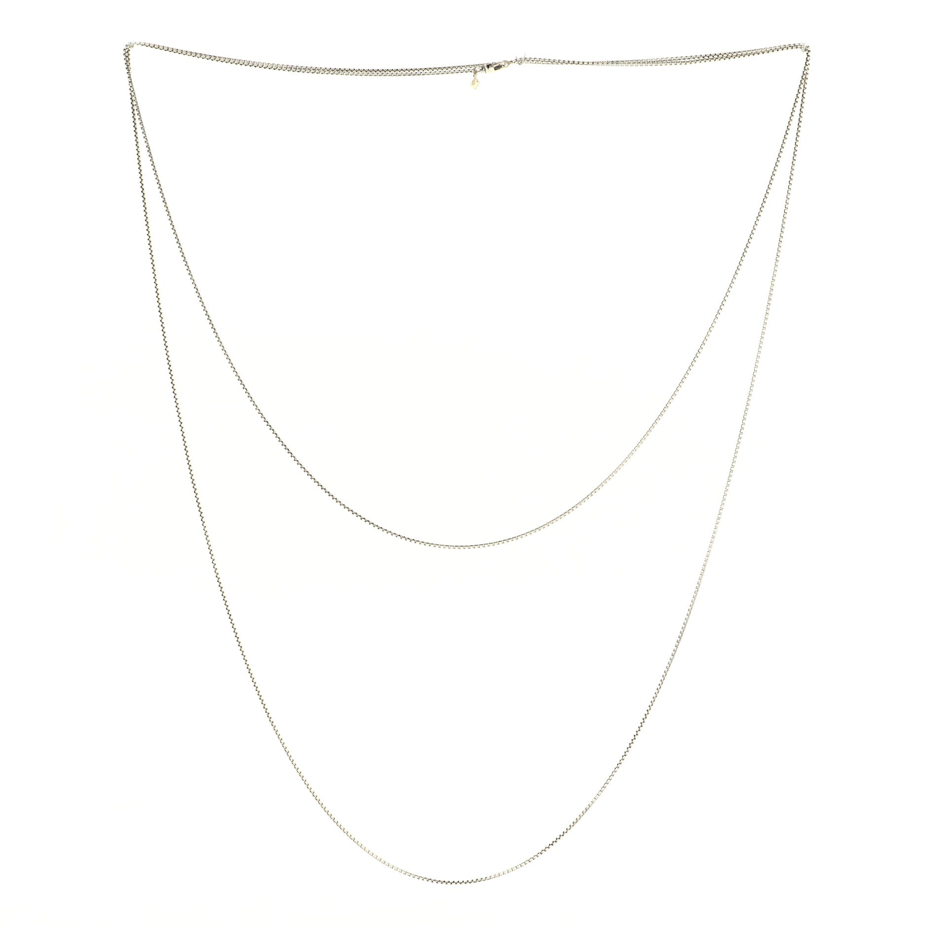 Long Box Chain Necklace Sterling Silver 1.7mm