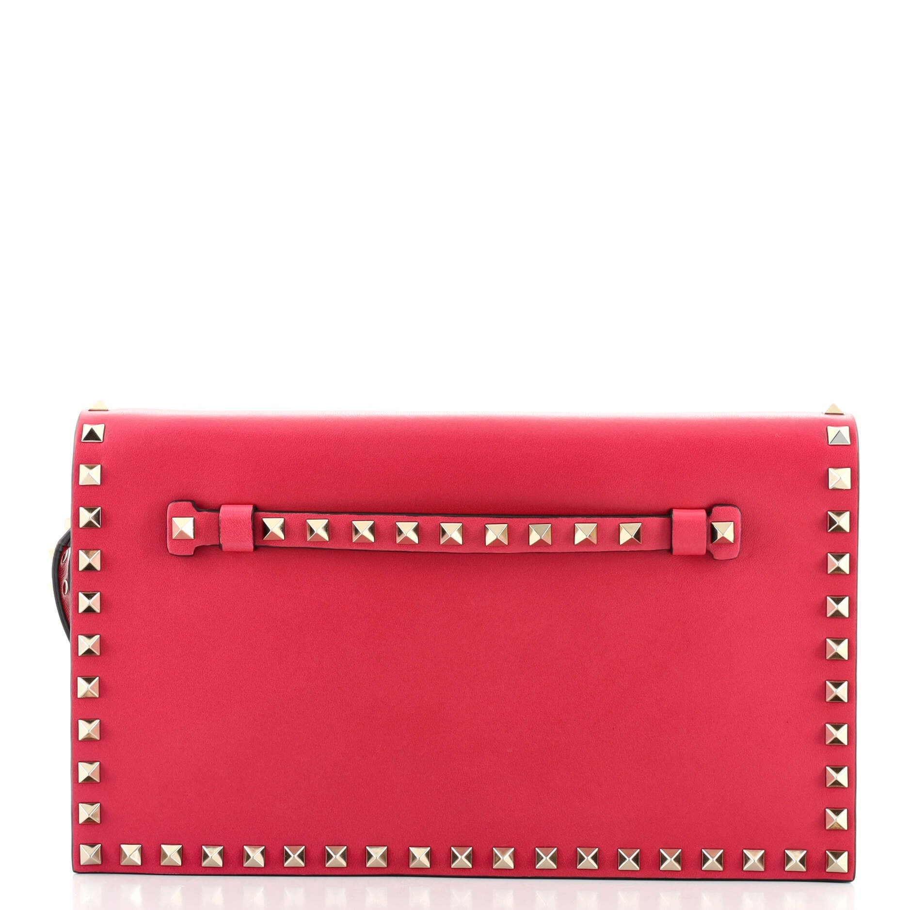 Rockstud Flap Clutch Leather