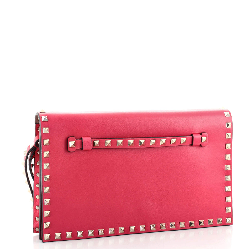 Rockstud Flap Clutch Leather