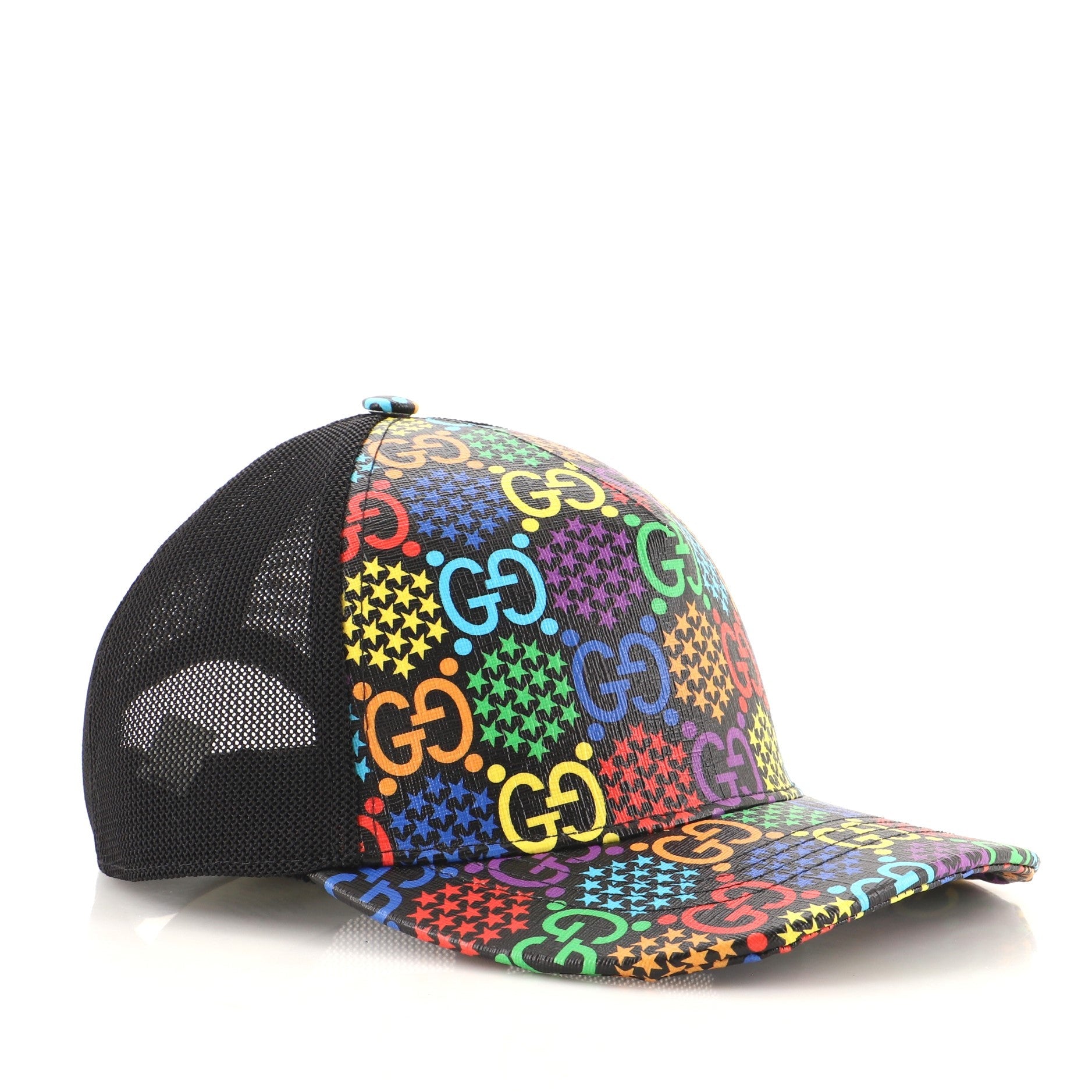 Baseball Cap Psychedelic Print GG Coated Canvas Small
