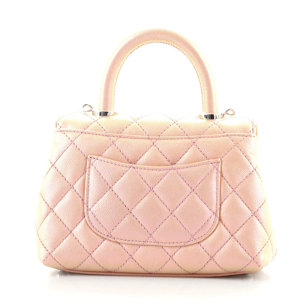 Coco Top Handle Bag Quilted Iridescent Caviar with Gradient Hardware Extra Mini