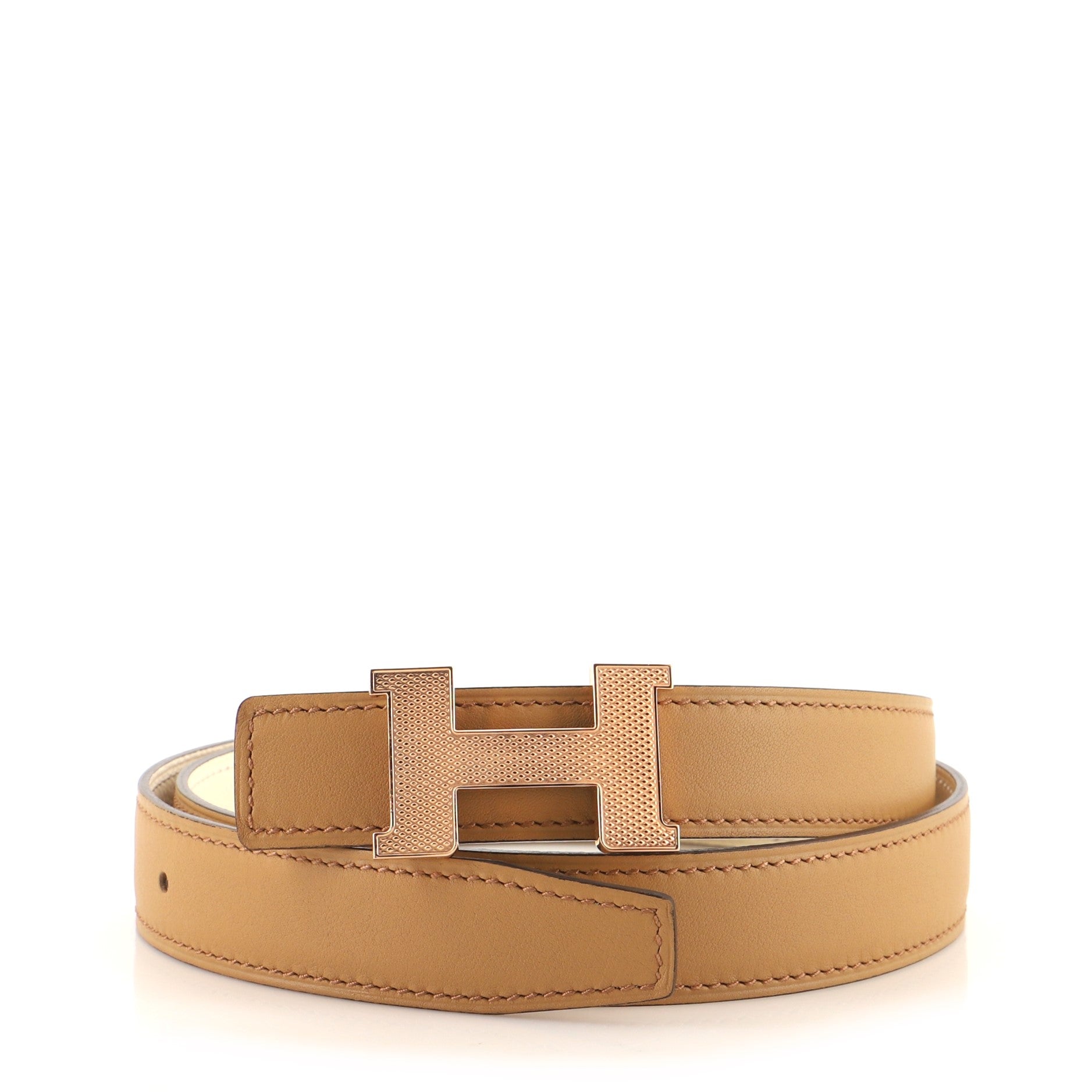 Constance Reversible Belt Leather with Guilloche Hardware Medium 75