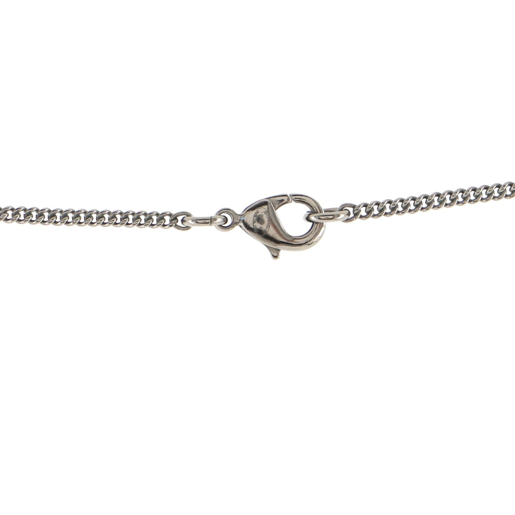 CC Long Pendant Necklace Crystal Embellished Metal and Enamel
