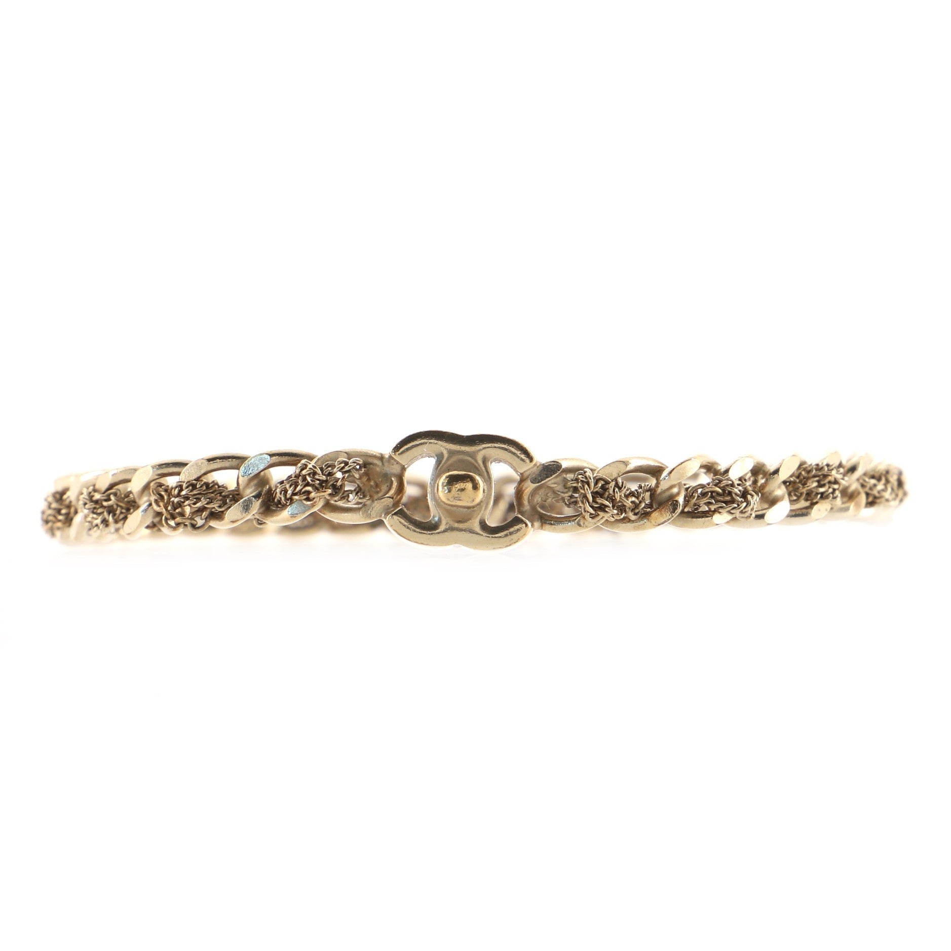 Interwoven Chain CC Turnlock Bracelet Metal