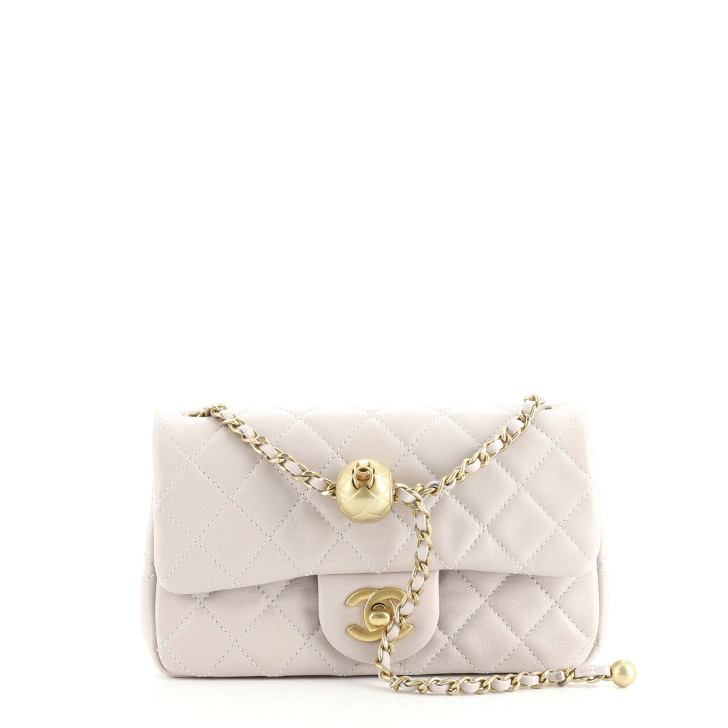 Pearl Crush Flap Bag Quilted Lambskin Mini