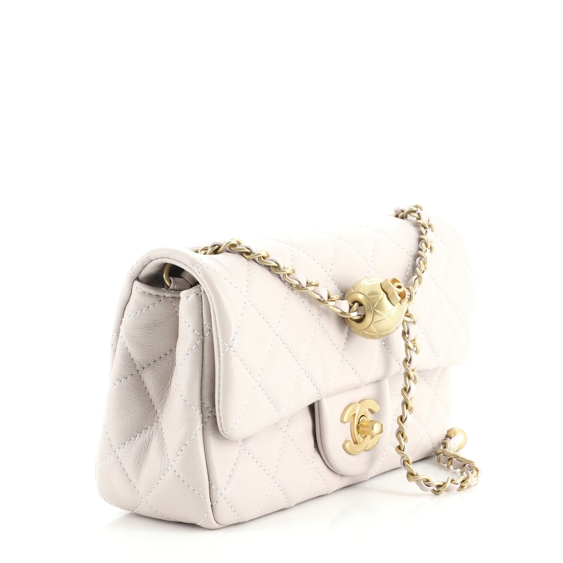 Pearl Crush Flap Bag Quilted Lambskin Mini
