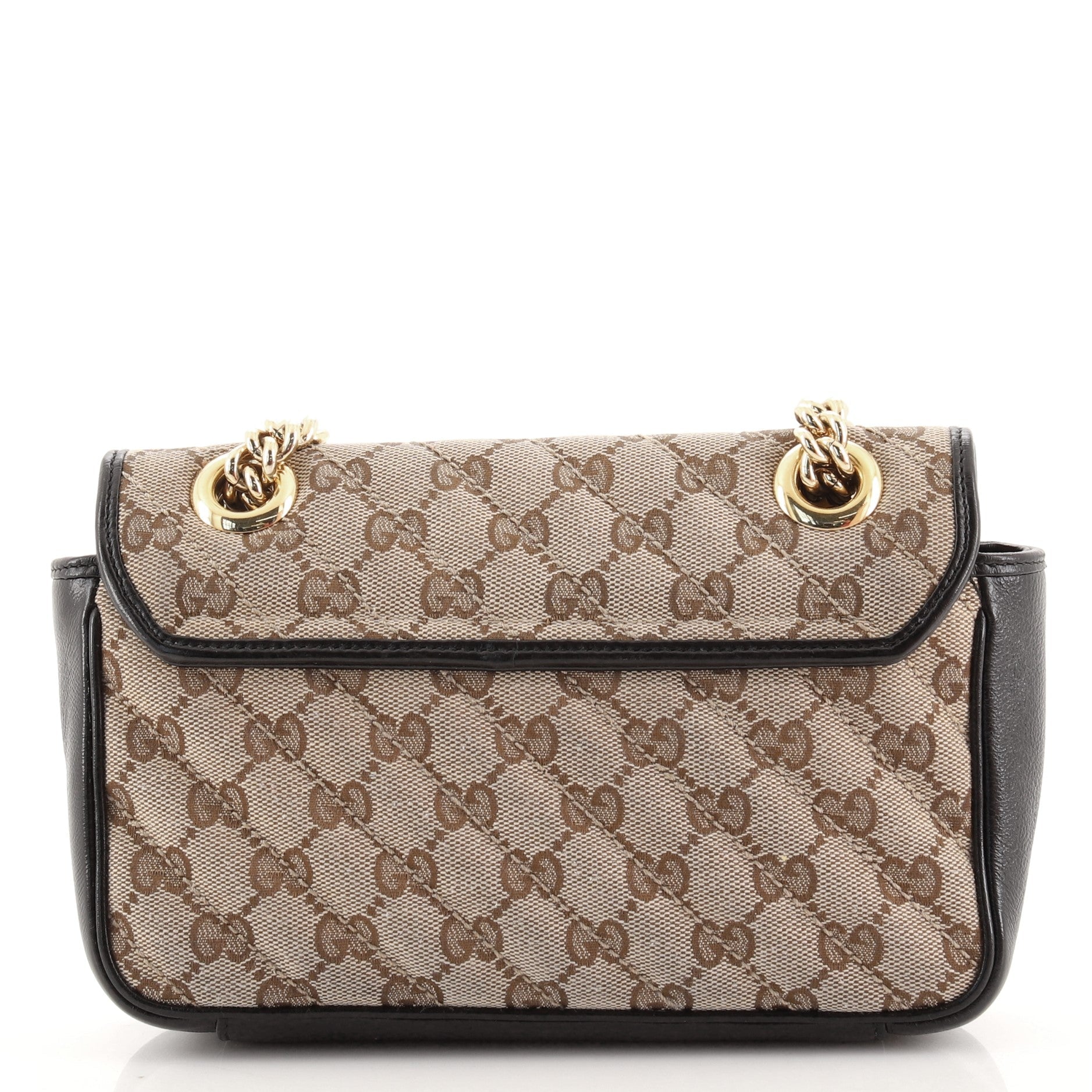 GG Marmont Flap Bag Diagonal Quilted GG Canvas Mini