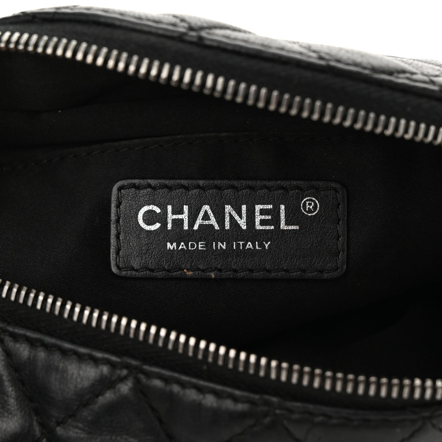 Lambskin Quilted Banane Waist Bag Fanny Pack Black