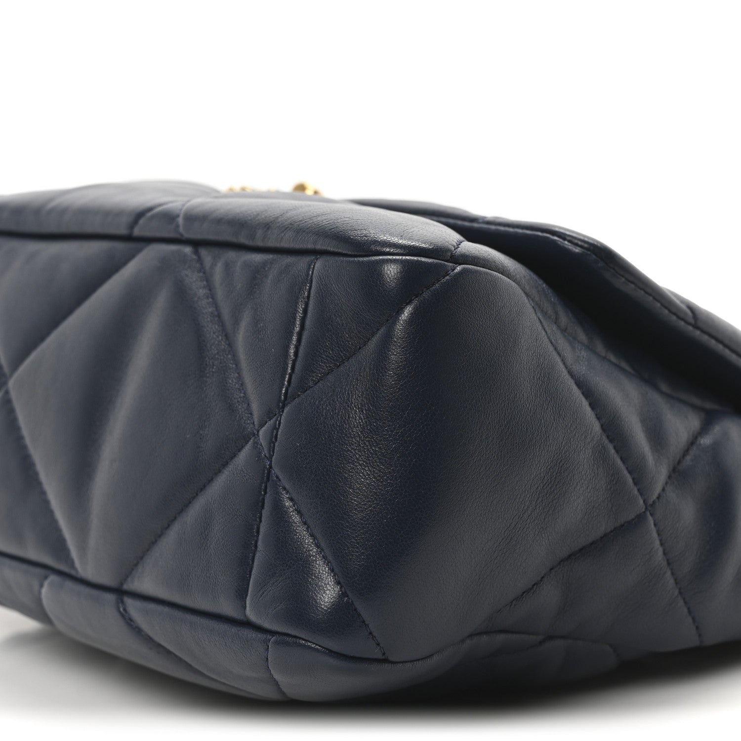 Lambskin Quilted Large Chanel 19 Flap Dark Blue